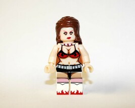 Building Flame Bikini Top Girl Woman Brown Hair Minifigure Custom - $10.26 CAD