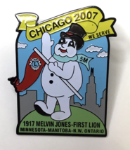Lions Club Chicago 2007 We Serve Snowman 1917 Melvin Jones First Lion Pin - £9.38 GBP