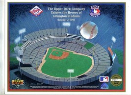 2 Upper Deck Salutes the Heroes of Arlington Stadium 1993 Limited Edition Texas  - $11.88