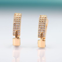 MAIKALE New Fashion Cubic Zirconia Stud Earrings For Women Fine Jewelry Rose Gol - £8.52 GBP
