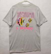 Vtg Hawaii T Shirt 80s Hanauma Bay Oahu Fish Coral Reef Gray Neon Sz M 2 sided - £25.94 GBP