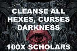 100X 7 SCHOLARS CLEANSE ALL HEXES CURSES & DARKNESS EXTREME MAGICK RING PENDANT image 2