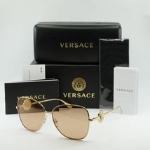 VERSACE VE2256 10027D Gold/Light Brown Mirrored Silver Internal 60-14-140 Sun... - £126.07 GBP