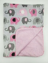 Little Beginnings Baby Blanket Elephant Pink Gray Sherpa Girl Security B34 - £29.09 GBP