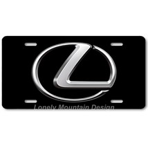 Lexus &quot;L&quot; Logo Inspired Art on Black FLAT Aluminum Novelty Car License Tag Plate - £12.94 GBP