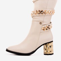 The Gladiator Cream Leather Knee High Women Boot image 5