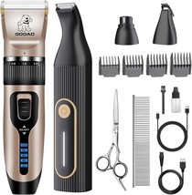 Dog Clippers Grooming Kit Hair Clipper -4 in 1Low Noise Paw - £61.09 GBP