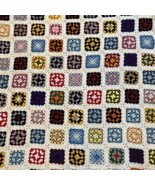 VTG Afghan Crochet Granny Square Blanket Handmade Throw Quilt Multicolor... - $47.54 CAD