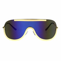 Futuristic Sunglasses Unisex Oversized Shield Frame Mirror Lens UV 400 - £15.68 GBP