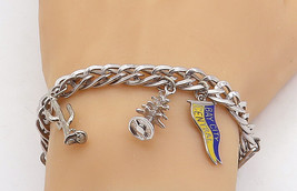 925 Sterling Silver - Vintage Assorted Cactus Tree Charm Chain Bracelet - BT2113 - £62.20 GBP