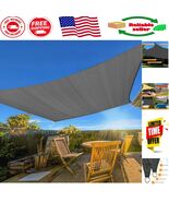 Versatile Shade Sail 12&#39;x16&#39; in Dark Grey - UV-Resistant Canopy for Outd... - $79.19