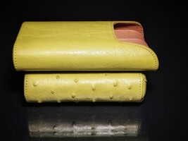 Brizard and Co  Ostrich Matcha Green Cigar Case NIB image 6
