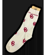 OU Socks White Mid Calf Oklahoma Sooners NEW 6-11 Womens 5-10 Mens Adult... - $25.20 CAD