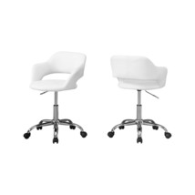 Monarch Specialties White &amp; Chrome Metal Hydraulic Lift Base Office Chair - $278.28