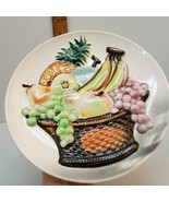 VTG 3D Ceramic Decorative Fruit Bountiful Basket Wall Hanging Plate PLAQ... - £9.74 GBP