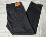 Levi&#39;s 502 Relaxed Stretch Straight Fit Black Denim Mens Jeans 38x32 - $23.21