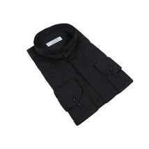 Mens CEREMONIA Pastor Shirt 100% Cotton Turkey Banded Collar #stn 15 hyk black image 3