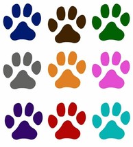 Paw Print Window Decal Pet Cat Dog - Choice of Color Sticker - Not Water... - $5.00
