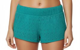 Miken Women Ceramic Mint Green Crochet Swimsuit Cover-Up Shorts (Medium)... - $12.50