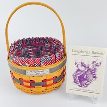 Longaberger 1997 Inaugural Basket with Old Glory Liner &amp; Protector New Vintage - £19.70 GBP