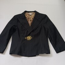 WD Platinum RN#111745 Women's Black Striped Blazer Size 10 image 9