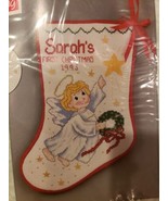 Christmas Stocking Kit Counted Cross Stitch Baby Angel 1st 24k Mini Charmables