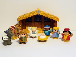 Fisher Price LITTLE PEOPLE Nativity Set Wise Men Jesus Angel Camel Lot 9 Pieces - $19.75