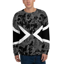 65 MCMLXV Unisex Black Camouflage Chevron Print Sweatshirt - £51.40 GBP