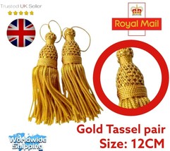 Gold Bullion Tassels pair&quot;12CM&quot; For Army Uniform&#39; church Vestments, Deco... - £11.92 GBP