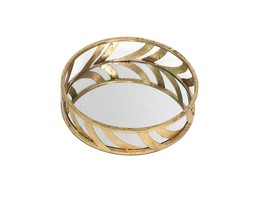 14 X 14 X 4 Gold Streamline Mirror  Tray - £125.91 GBP