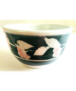 Studio Art Pottery Bowl Dark Gray &amp; White w/ Pink Floral 2.5&quot;H 4&quot;W Signe... - £7.85 GBP