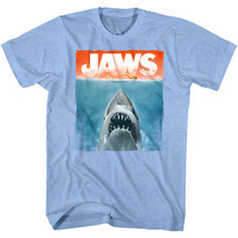 Jaws Watercolor Shark Movie Poster Men&#39;s T Shirt Painted Swimmer Ocean Attack - £22.38 GBP+