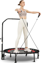 ANCHEER 40&quot;&quot; Foldable Mini Trampoline Max Load 450Lbs, Fitness Trampoline with B - $176.72