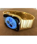 Custom 24K Gold Plated 45MM Apple Watch SERIES 9 Stainless Steel OEM Lin... - £1,513.54 GBP