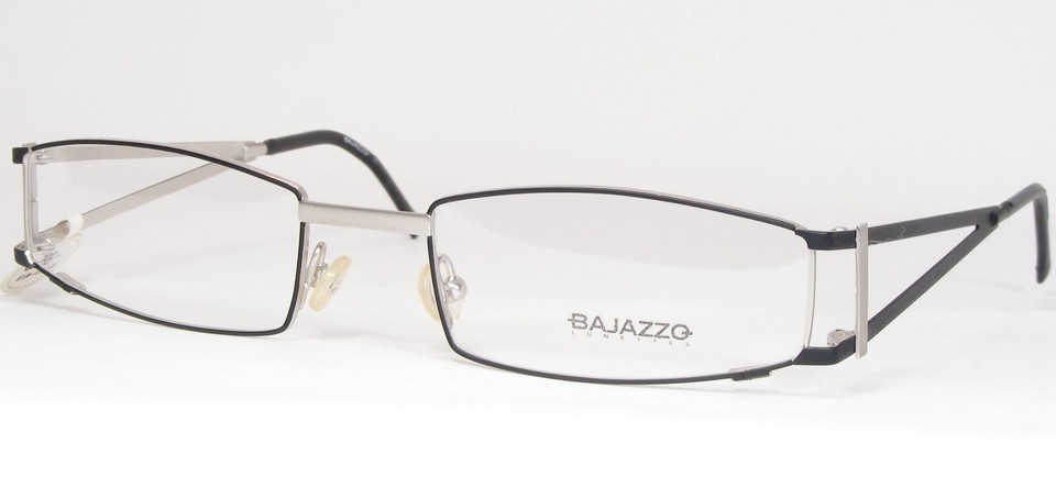 Vintage BAJAZZO CANDY FF Silver /Matte Black UNIQUE RARE EYEGLASSES 52-1... - $154.00