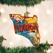 Old World Christmas State Of Florida Glass Sunshine State Xmas Ornament 36198 - £17.99 GBP