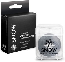 SNOW Activated Charcoal Teeth Whitening Floss | Mint Flavored Eco Friendly Vegan - £12.82 GBP