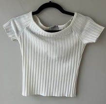 Fashion Nova Women White Short Sleeve Stretch Crop Top Size S - $17.81