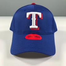 Texas Rangers Snapback Hat Blue Curved Brim Kids Boys Size Small Medium Youth - £8.30 GBP