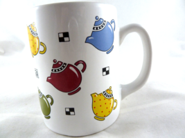Mary Engelbreit Porcelain Mug With Tea Pots Design - $6.92