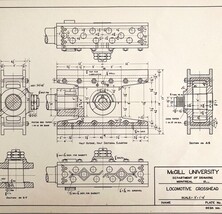 McGill University Locomotive Crosshead 1965 Mechanical Drawing Print DWEE12 - $557.00 MXN