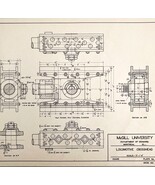 McGill University Locomotive Crosshead 1965 Mechanical Drawing Print DWEE12 - $557.00 MXN