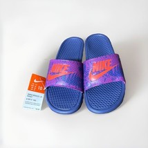 Nike Benassi JDI Women&#39;s Purple, Light Purple And Orange Slides Size 10 - £22.37 GBP