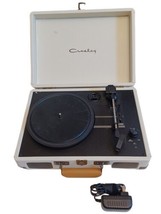 Crosley White Leather CR8005U-CR1 Portable Record Player - TESTED - $36.58