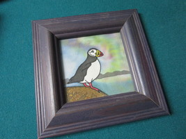 Mini portrait of a bird handpainted in silk, by Janet 6&quot; x 6&quot; [art] - £35.60 GBP