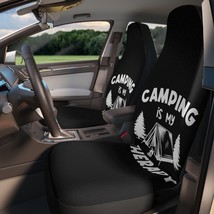 Black and White Camping Tent Illustration Seat Covers for Millennial Wan... - $61.80