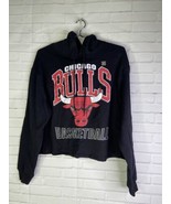 Chicago Bulls Basketball Cropped Graphic Sweatshirt Hoodie Womens Junior... - £19.07 GBP