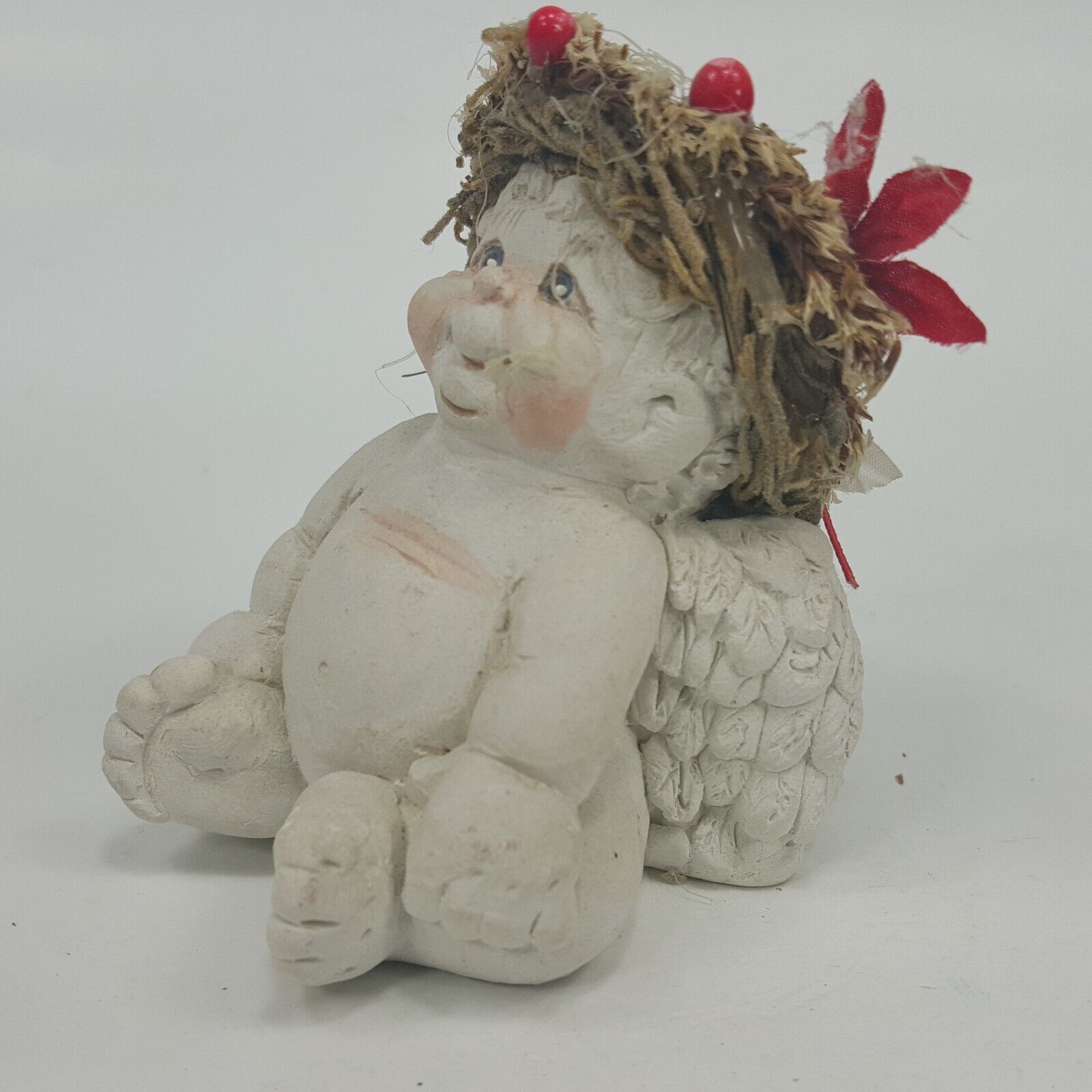 Primary image for Cast Art Dreamsicles Cherub by Kristen 1991 with Red Halo - 3" tall - WLHJB