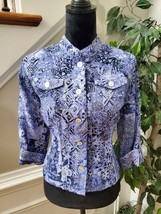 Ruby Rd. Women&#39;s Blue Rayon Long Sleeve Buttons Fronts Casual Jacket Siz... - $28.00