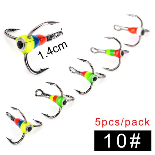 FISH KING Winter ice Fishing Hooks High Carbon Steel 5pcs/pack Overturned Barbed - $33.29